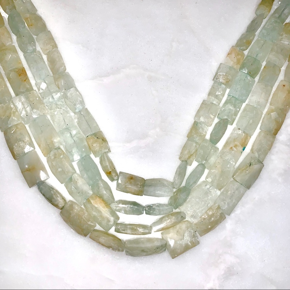 Necklace Four Strand, Faceted Stone